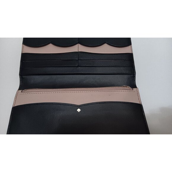 Kate Spade Black Leather Classic Open Large Designer Wallet - Picture 6 of 7